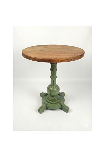 Masifart Lugano Fiskos Sehpa Tornalı Ayak Yan Sehpa Yeşil Eskitme