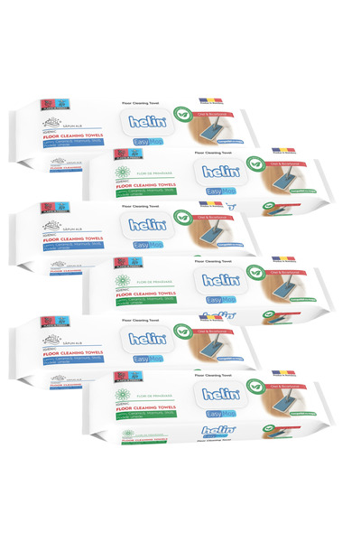 Helin SET 6X Wet wipes for mop and multiple surfaces MIX with baking soda and...