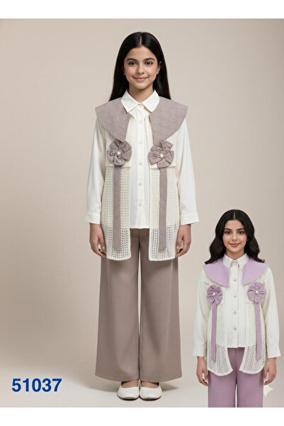 Rawai Roma طقم بناتي ثلاث قطع بفيست دانتيل وورد