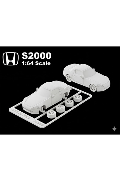 AtölyeMatris Honda S2000 1/64 Scale (Hwheels Size) Model Car Unassembled Kit ...