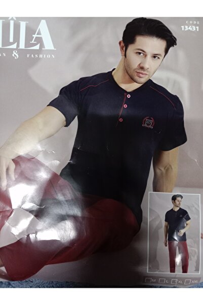 Butik Kısa kollu penye kumaş erkek gecelik takımı