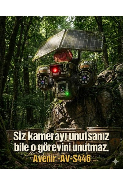AVENİR S446 4 Kameralı | 3 Motorlu PTZ + 1 Sabit Kamera | Solar | Telefon Kontrol