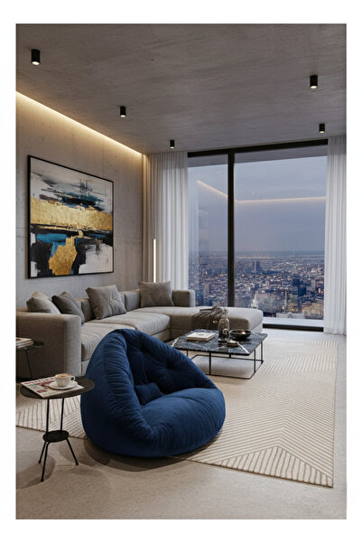 AVYNA Atelier Flow 2’si 1 Arada Yer Minderi & Armut Koltuk – Dokuma Kumaş, Er...