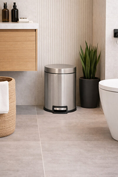 N.zone سلة مهملات ستانلس ستيل بدواسة – تصميم مودرن فاخر للحمام والمطبخ