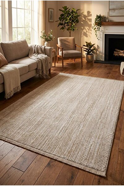 Homz Livora 5777 Bej Salon Halısı – Bukle Dokuma, Leke Tutmaz Kaymaz Halı