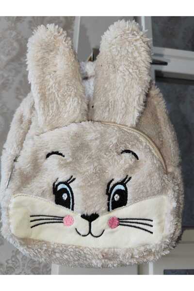 chance butik KIZ ÇOCUK TAVŞAN FİGÜRLÜ PELUŞ SIRT ÇANTASI