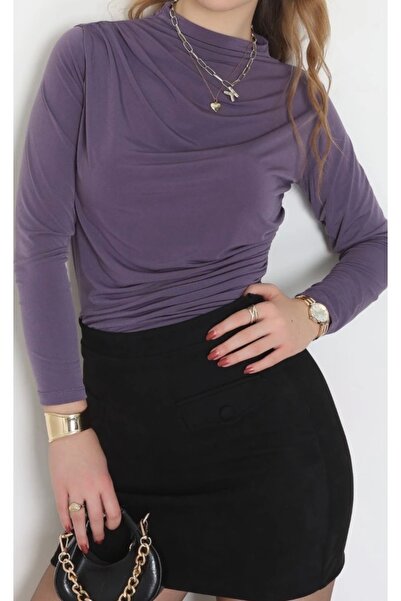 Bizde Ne Yok ki Sandy bluz eflatun