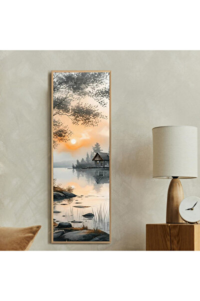 Tuba Decor Tek Parça Gerçek Ahşap dikey Panorama Çerçeveli Tablo