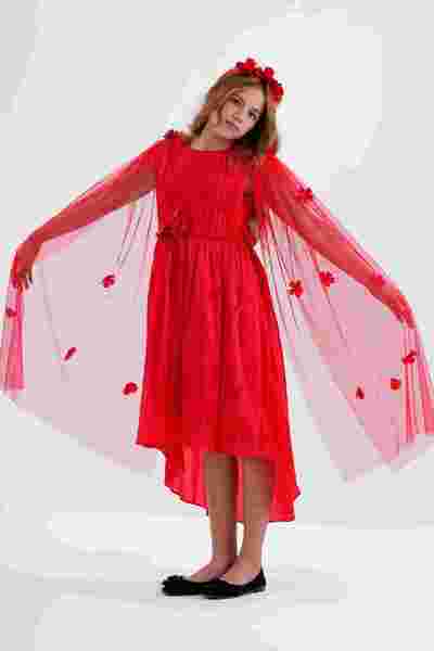 LAMİS FASHİON "Organza Flower" dress with royal touches
