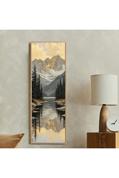 Tuba Decor Tek Parça Gerçek Ahşap dikey Panorama Çerçeveli Tablo