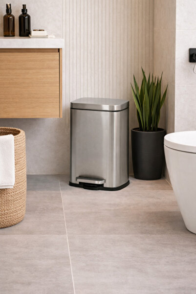 N.zone سلة مهملات ستانلس ستيل بدواسة – تصميم مودرن فاخر للحمام والمطبخ