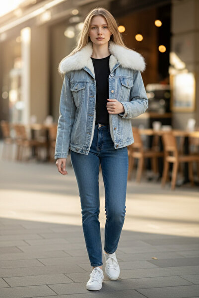 MADE İN ITALY Italyan ici kürklü kot mont