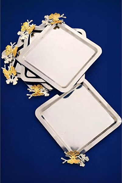 ChefTaste Jasmin 6 lı Takım Paslanmaz Çelik Kelebek Aksesuarlı Kare Model Kah...