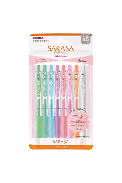 Zebra Sarasa Clip Jel Mürekkepli Roller Kalem 0.5 mm 8'li Pastel Set