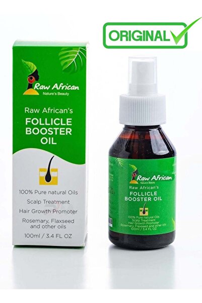 RAW AFRICAN مُحفِّز نمو الشعر من رو أفريكانز، 100 مل - أبيض وأخضر- زيوت طبيعيه