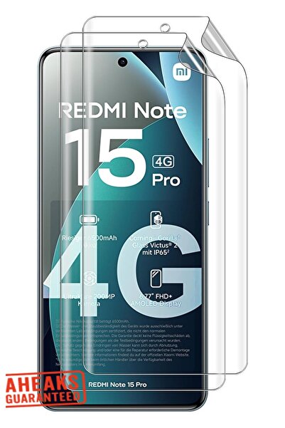 aheaks واقي شاشة جيلاتيني رفيع مقطوع آليًا لهاتف Redmi Note 15 Pro 4G - جزء ا...