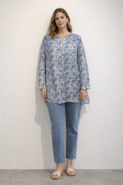 Ekol Floral Patterned Chiffon Blouse