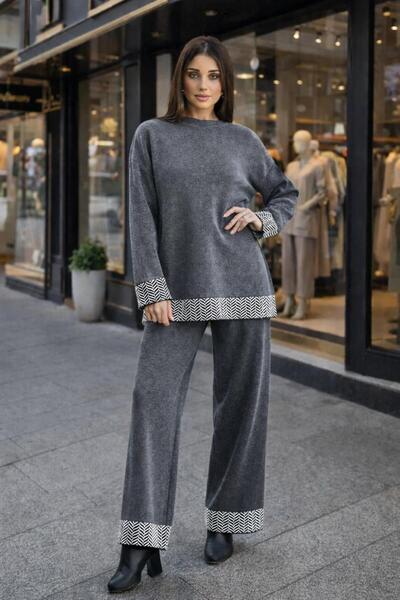 DAMGA Collection Women's Clothing Knitwear Set Bottom Top Double Piece