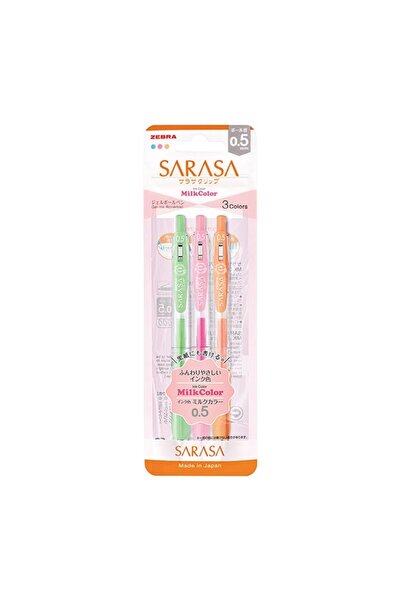 Zebra Sarasa Clip Jel Mürekkepli Roller Kalem 0.5 mm 3'lü Pastel Set