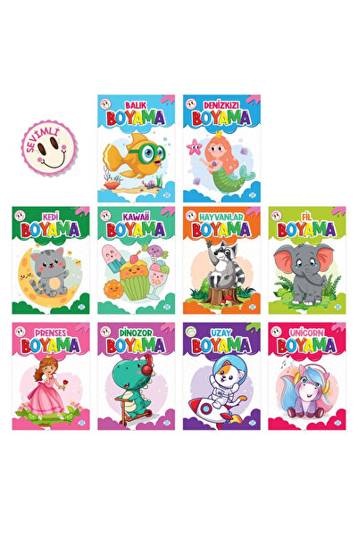 yuka yayıncılık HEDİYELİ 3'LÜ SET 2 BOYAMA KİTABI+SİLİNEBİLEN 12'Lİ MUM BOYA