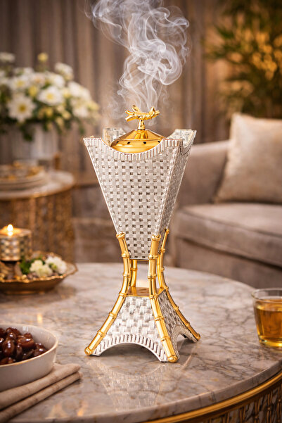 Dania Luxurious incense burner with a traditional design ✨ Silver and gold co...