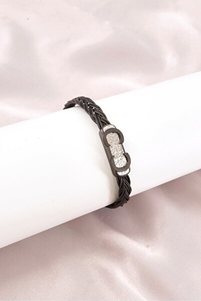 Cerruti 1881 Men Fashion CIAGB0000404 Leather Bracelet, Black