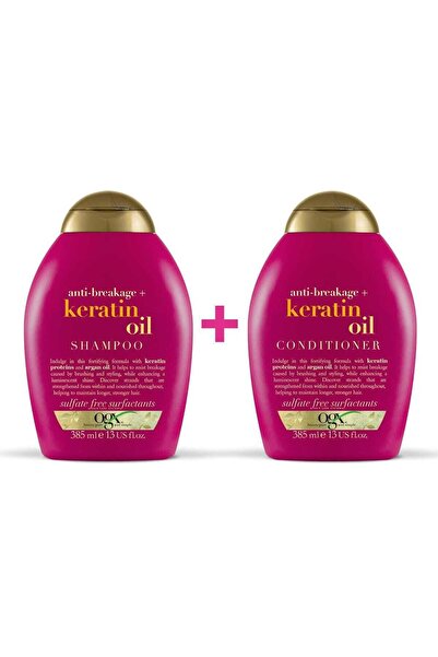 OGX شامبو وكريم عناية بزيت الكيراتين - مضاد للتقصف 385 مل