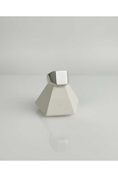 Silver Hunters Erkek Şövalye Gümüş Yüzük Kare Model Şövalye 925 Ayar Gümüş Yüzük