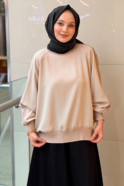 Ghisa Short Tunic with Knitwear Detail on the Collar and Sleeves
