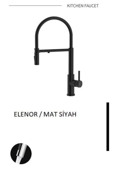 ELENOR MAT SİYAH RENK ARITMALI EVİYE BATARYASI
