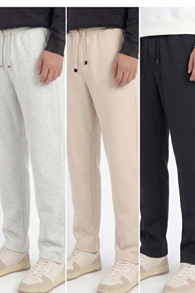 Veleno Men's 3-Piece Advantageous Pack Baggy Wide Leg Elastic Waist Pique Tro...