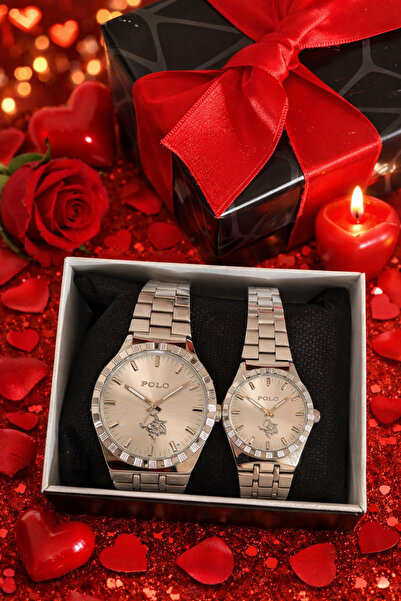 AYLORA'M SEVGİLİLER GÜNÜNE ÖZEL HEDİYE KUTULU GÜMÜŞ ÇİFT SAAT SETLERİ