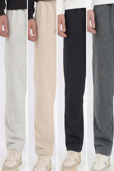 Veleno Men's 4-Piece Advantageous Pack Baggy Wide Leg Elastic Waist Pique Pants