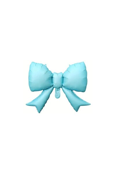 Patladı Gitti Blue Ribbon Bow Foil Balloon 55X42.5 cm