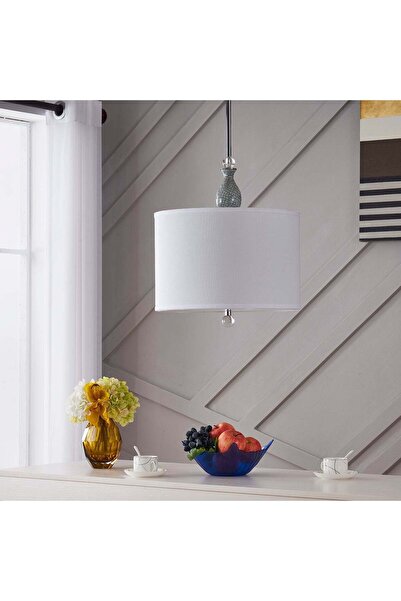 Crestview Collection مصباح معلق عصري بثلاثة مقابس، ذو غطاء أبيض.