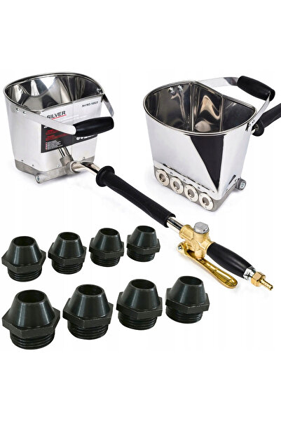 SilverTools S10523 pneumatic wall plastering machine with 8 nozzles included