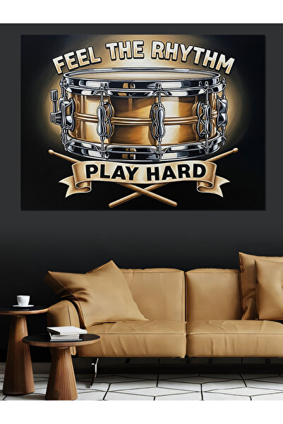 Artmeg Record Play Rhythm Feel Decorative Canvas - Mdf Wood Table