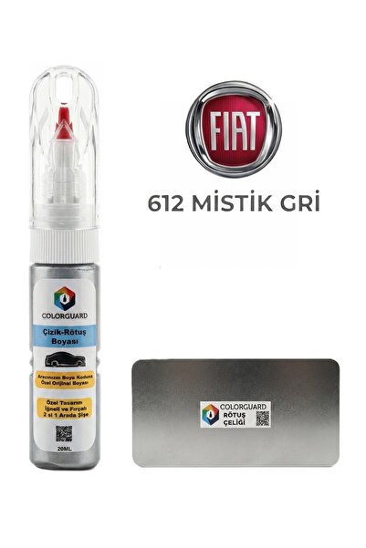 COLORGUARD FIAT 612 Mistik Gri 2 in 1 Özel Tasarım Şişe Rötuş Boyası ve Profe...