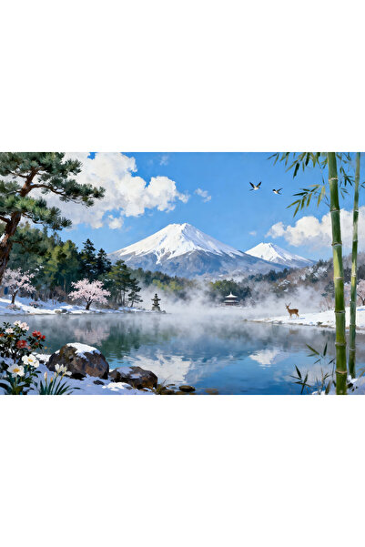 VeliumCraft Canvas Painting Landscape in Japan 14, 60x40 cm, nature, flowers,...