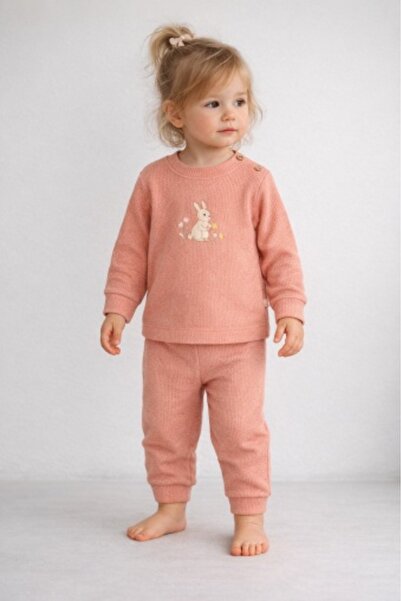 Bebelul Memoza set embroidered with rabbit – 100% cotton from Turkey, 6-9 months