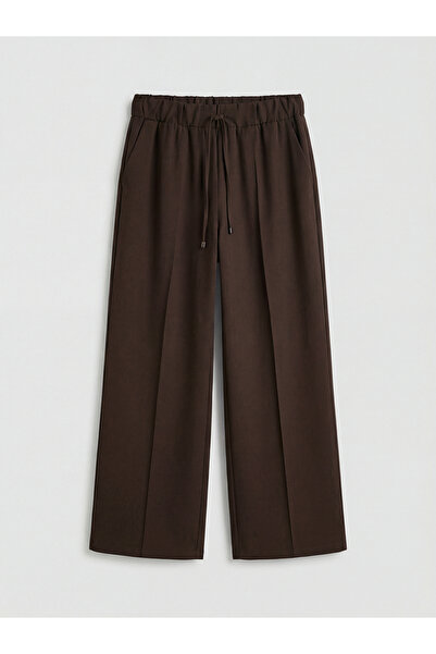 LC Waikiki New season from gulis clothing brown elastic waist women's trousers