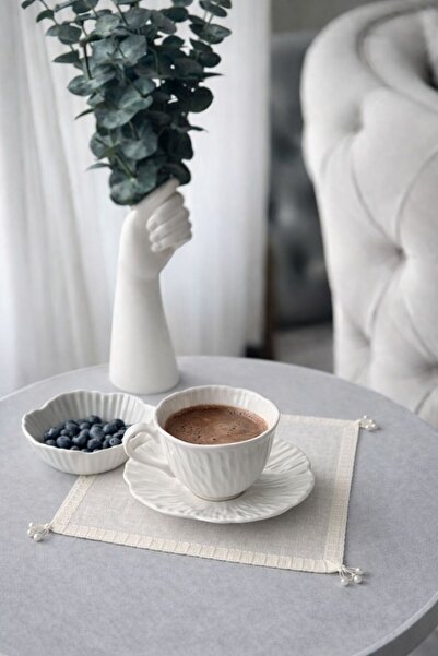 Ases Design منديل تقديم مزين باللؤلؤ - 18×18 سم (قطعة واحدة)