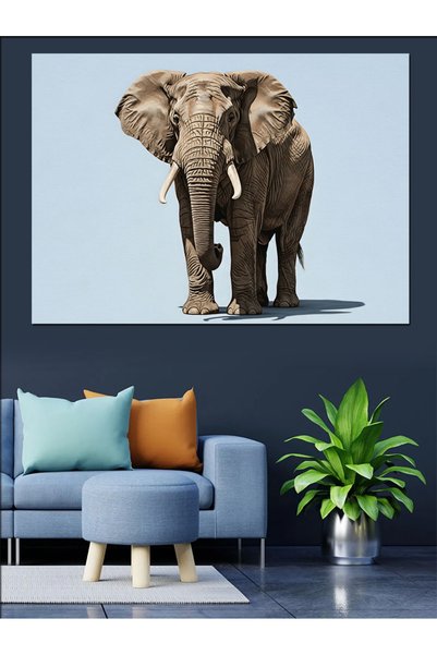 Artmeg Pânză decorativă cu postură de elefant gri, cu aspect impunător - Tabl...
