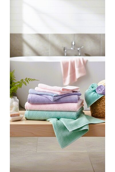 TARIK HOME Premium Pastel Series 2-Piece Kitchen and Hand Towel Set - 100% Co...