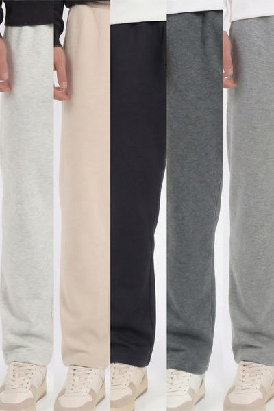 Veleno Men's 5-Piece Advantageous Pack Baggy Wide Leg Elastic Waist Pique Tro...