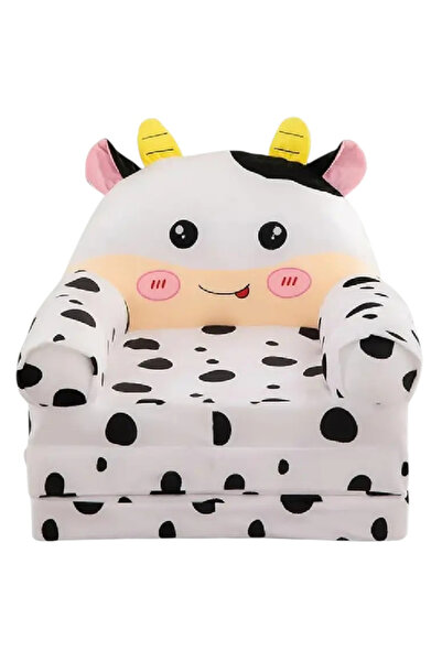 Krista Fotoliu extensibil din pluș și 3 farfurii din burete Vacuta alb cu negru