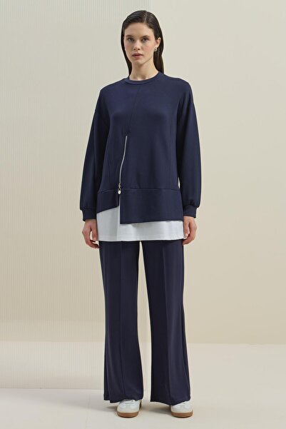 Mahal Zipper Detailed Tunic Trousers Set