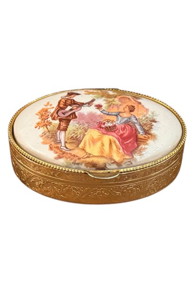 tayfuntufan antika koleksiyon fragonard resimli pirinç ve porselen'den Fransı...