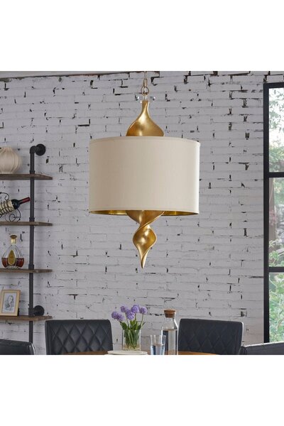 Crestview Collection Twister Shade 31" H Gold Foil Finish Pendant Lamp