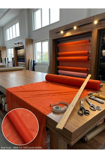 LEVENT ÖZEL Petek Dokulu Dekoratif Tül Perdelik Kumaş 100en300boy